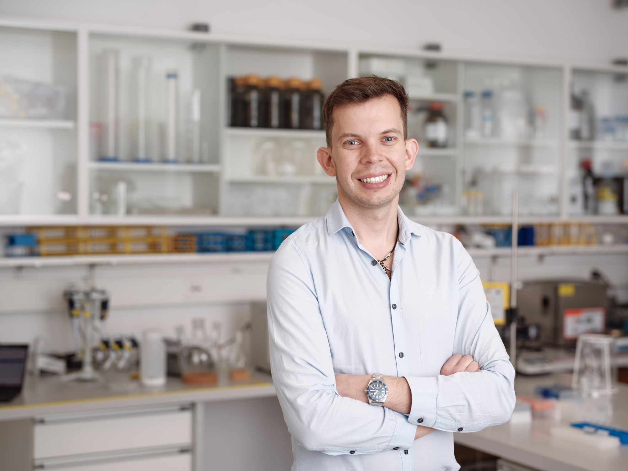Gediminas Mikutis Co-Founder Portrait in Lab